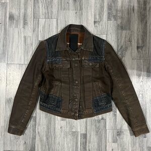 RICK OWENS - SLAB PANELED WAX DENIM TRUCKER JACKET